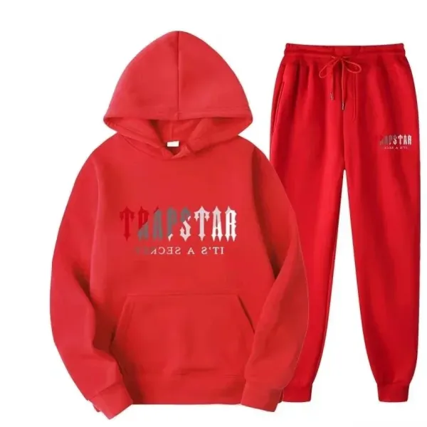 Trapstar Red Graphic Hoodie and Joggers Set - 1