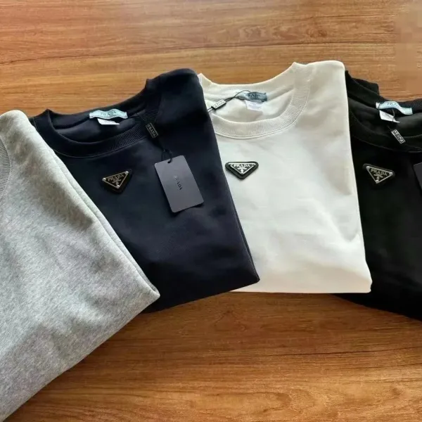 Prada Re-Nylon Logo Sweatshirt White/Black/Gray - 3