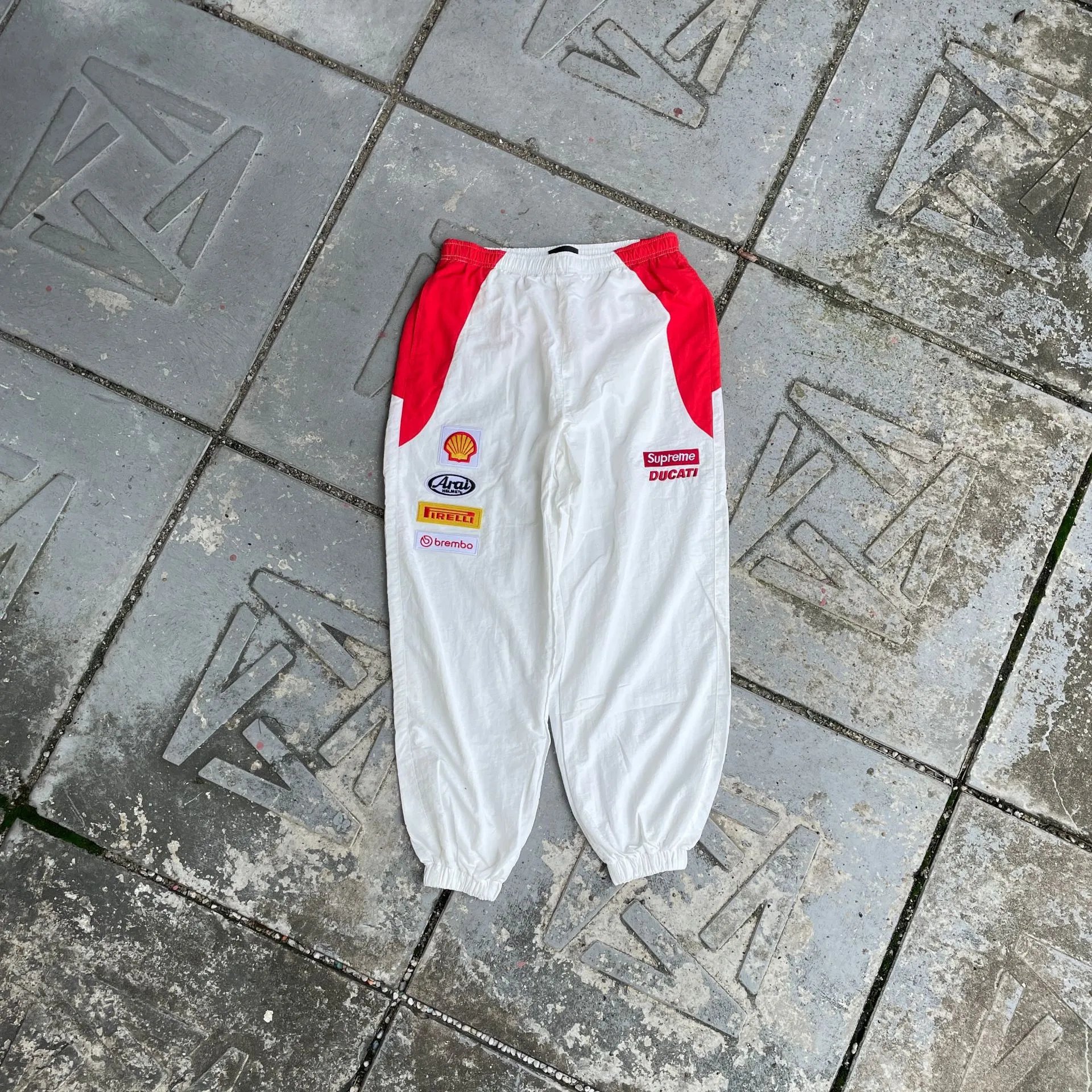 Supreme Tracksuits Ducati Collaboration Racing Tracksuit — Collaboration long pants for motorcyclists/white