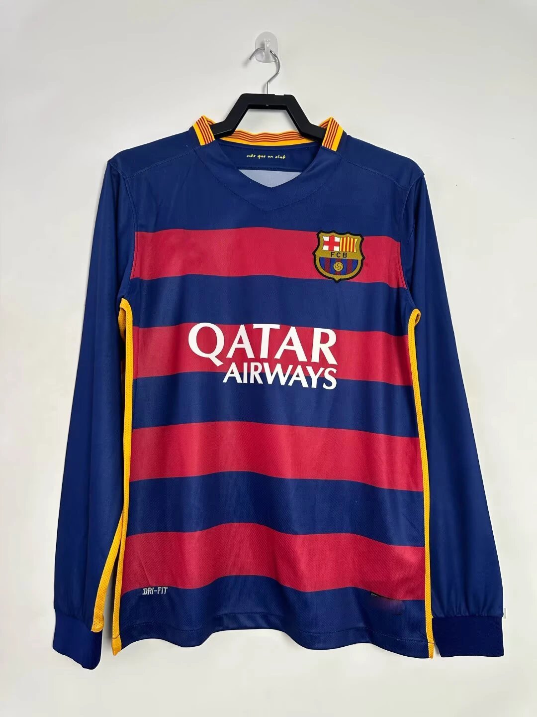 FC Barcelona 2013-14 Home Long-Sleeve Jersey Navy Red