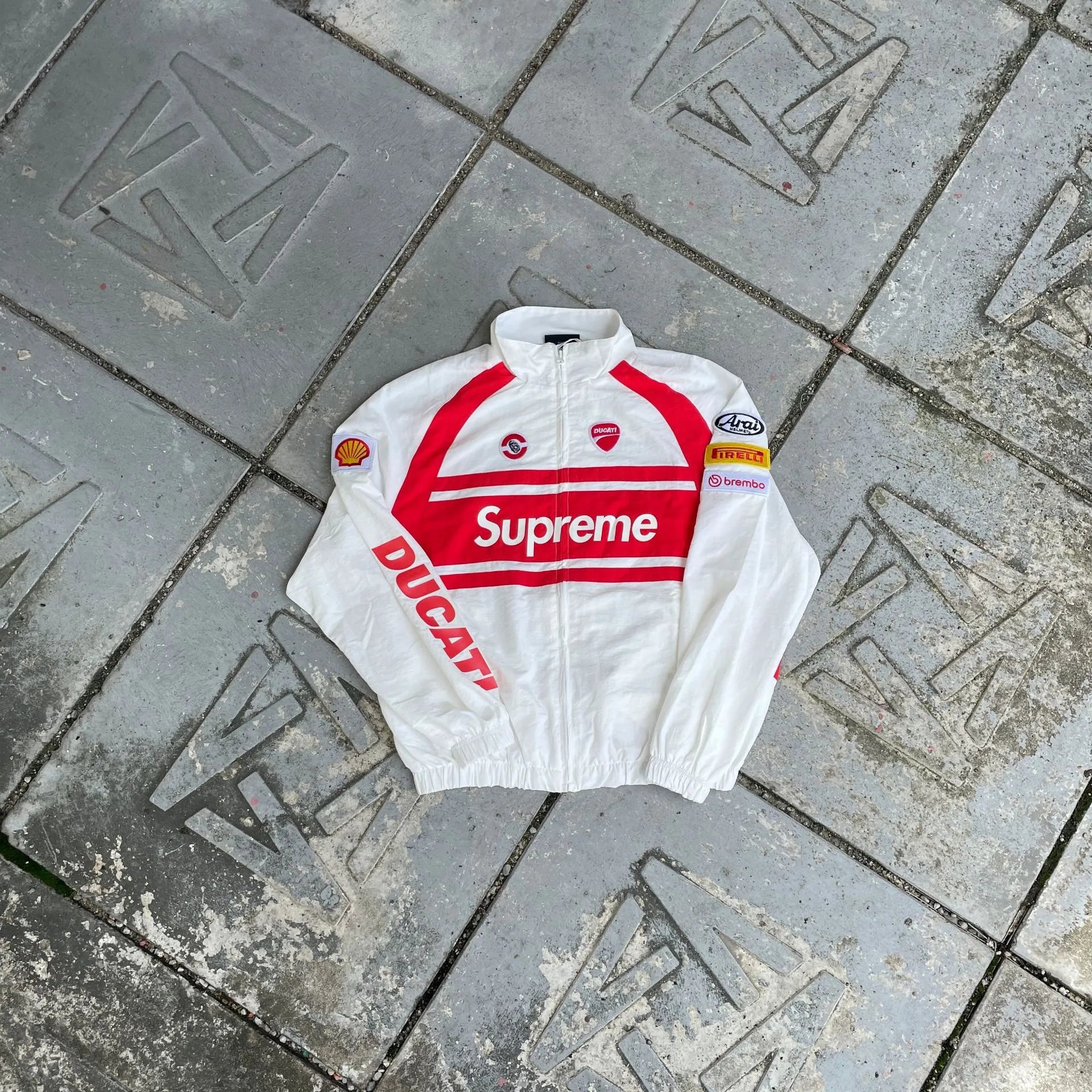 Supreme Tracksuits Ducati Collaboration Racing Tracksuit — Collaboration motorcycle top/white