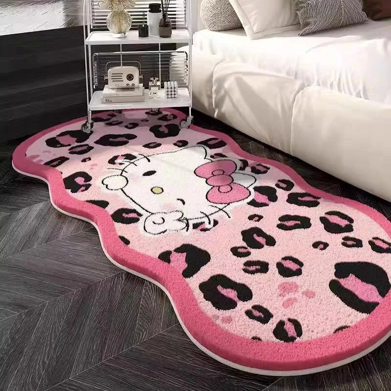 Cute cartoon Hello Kitty imitation cashmere carpet, comfortable and easy to maintain, thick and soft bedside blanket, balcony cooling mat