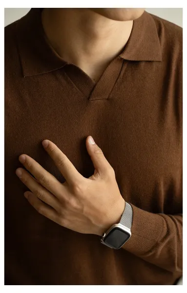 Design Knit Polo Shirt in Chocolate Brown - 37