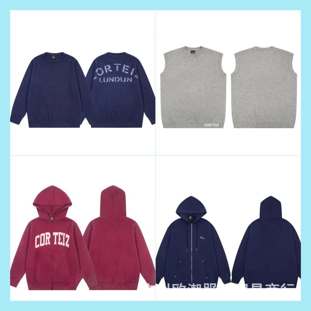 CORTEIZ Arch Logo Zip-Up Hoodie Burgundy - 2
