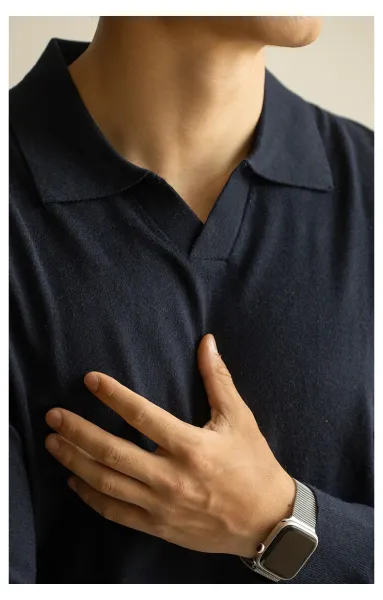 Design Knit Polo Shirt in Chocolate Brown - 25