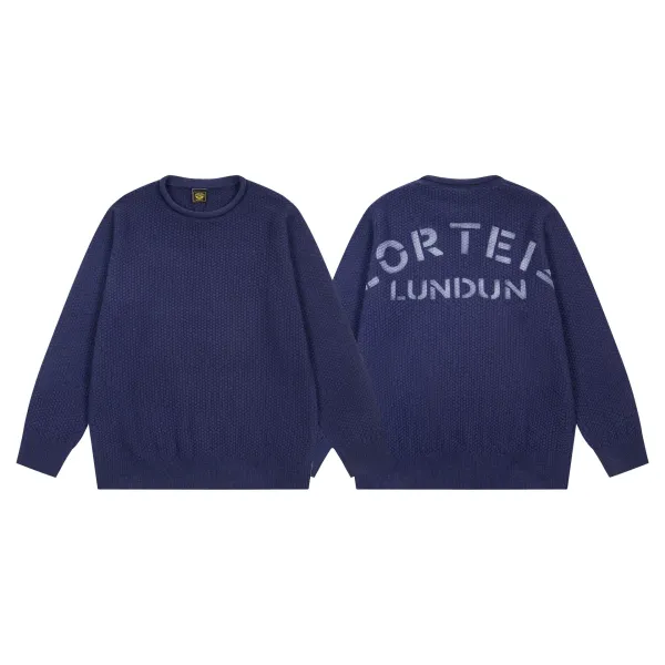 Porte LUNDUN Waffle Knit Sweater Navy - 1