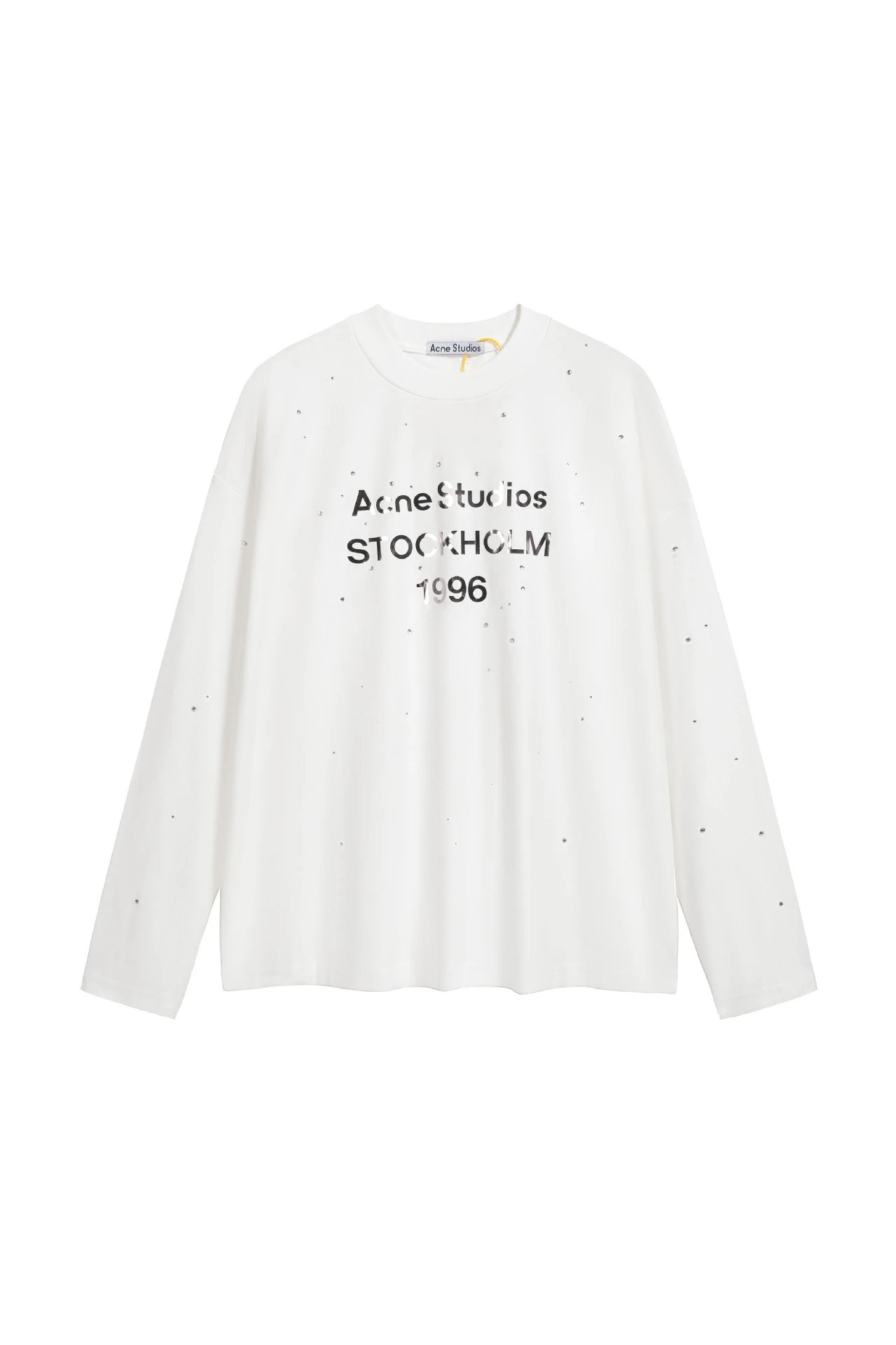 Acne Studios Stockholm 1996 Embellished Long-Sleeve T-Shirt White