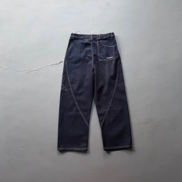 A Bathing Ape x Unknown Collaborator Denim Jeans with Embroidered Ape Head Logo - 13