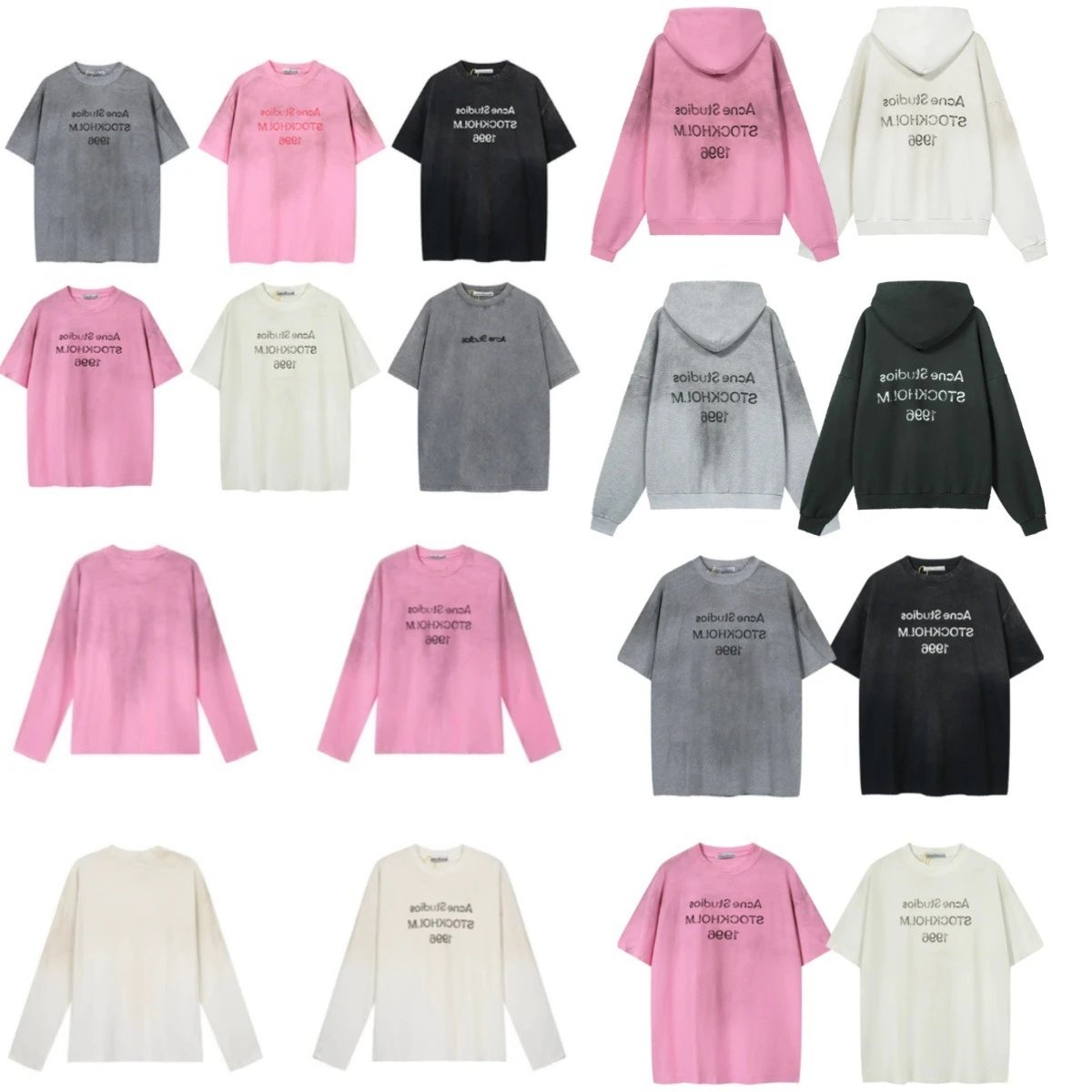 1996 Vintage AC Retro Washed Distressed Print Letter Hooded & Crewneck Sweatshirt Unisex Couple Streetwear