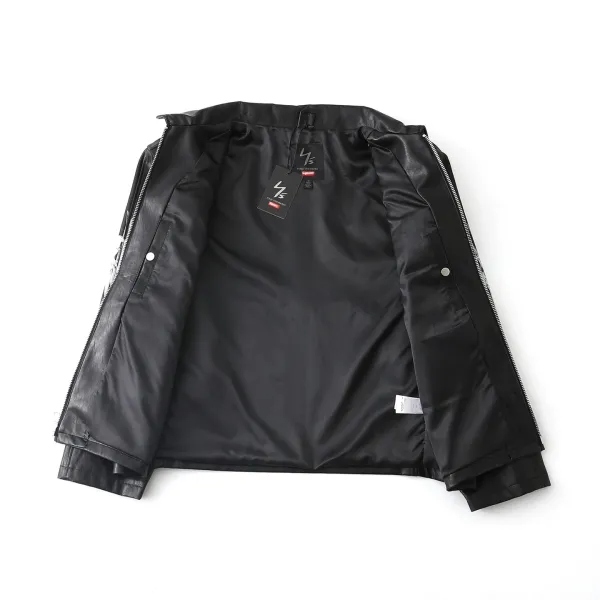 Philipp Plein Skull-Print Leather Jacket Black - 7