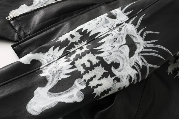Philipp Plein Skull-Print Leather Jacket Black - 13