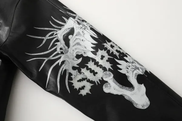Philipp Plein Skull-Print Leather Jacket Black - 21