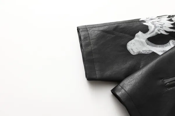 Philipp Plein Skull-Print Leather Jacket Black - 20