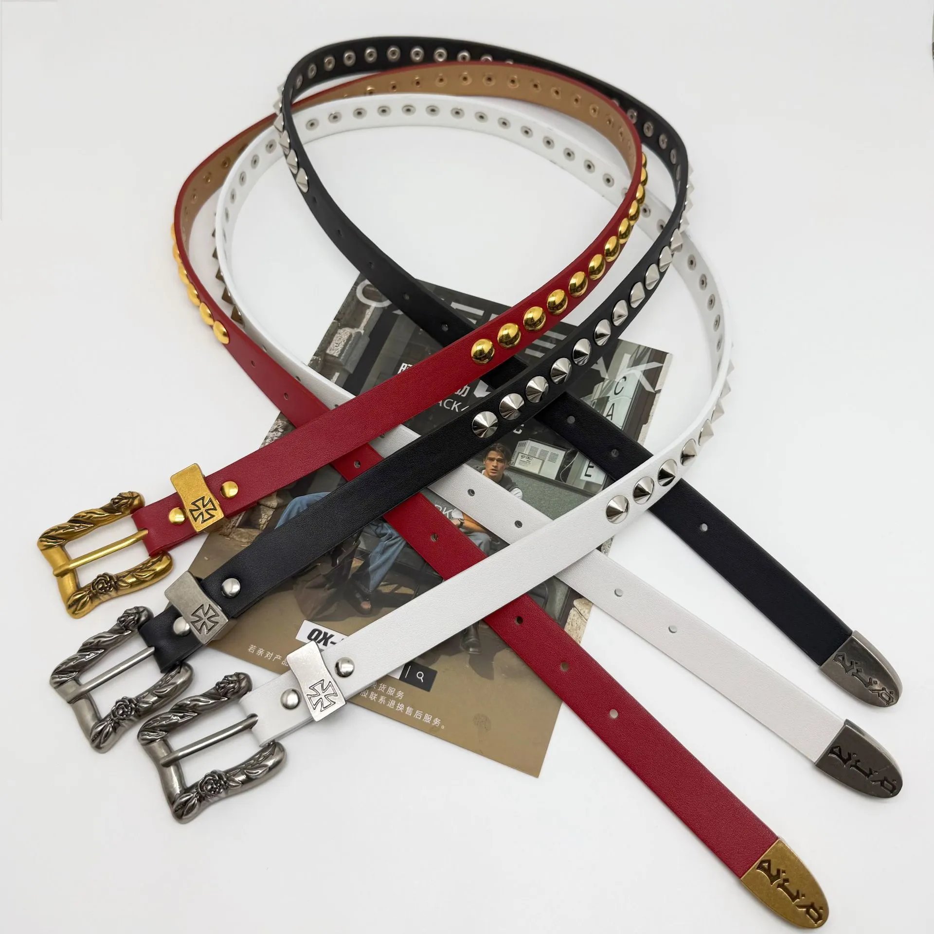 Philipp Plein Double Wrap Studded Leather Belt Black - 3