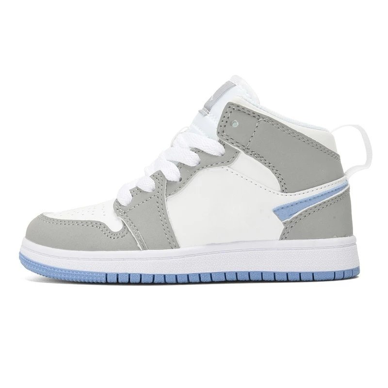Air Jordan 1 Mid White Gray University Blue Sneakers - 1