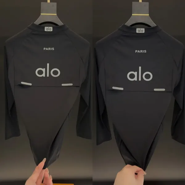 Alo Yoga Paris Long-Sleeve Performance Top Black - 1