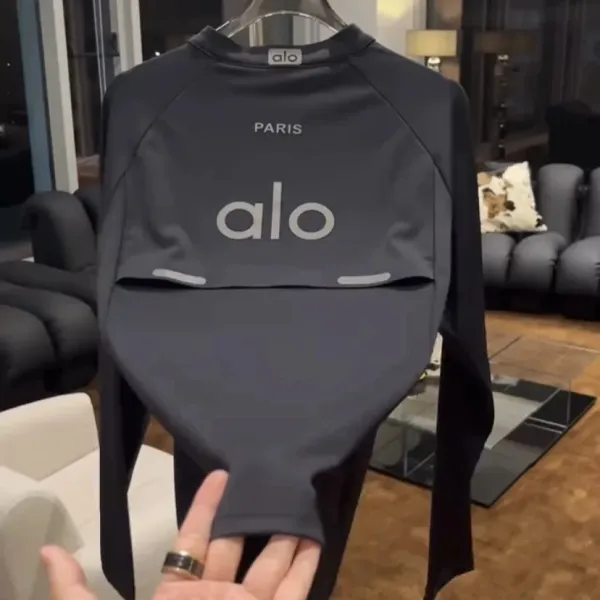 Alo Yoga Paris Long Sleeve Base Layer White - 9