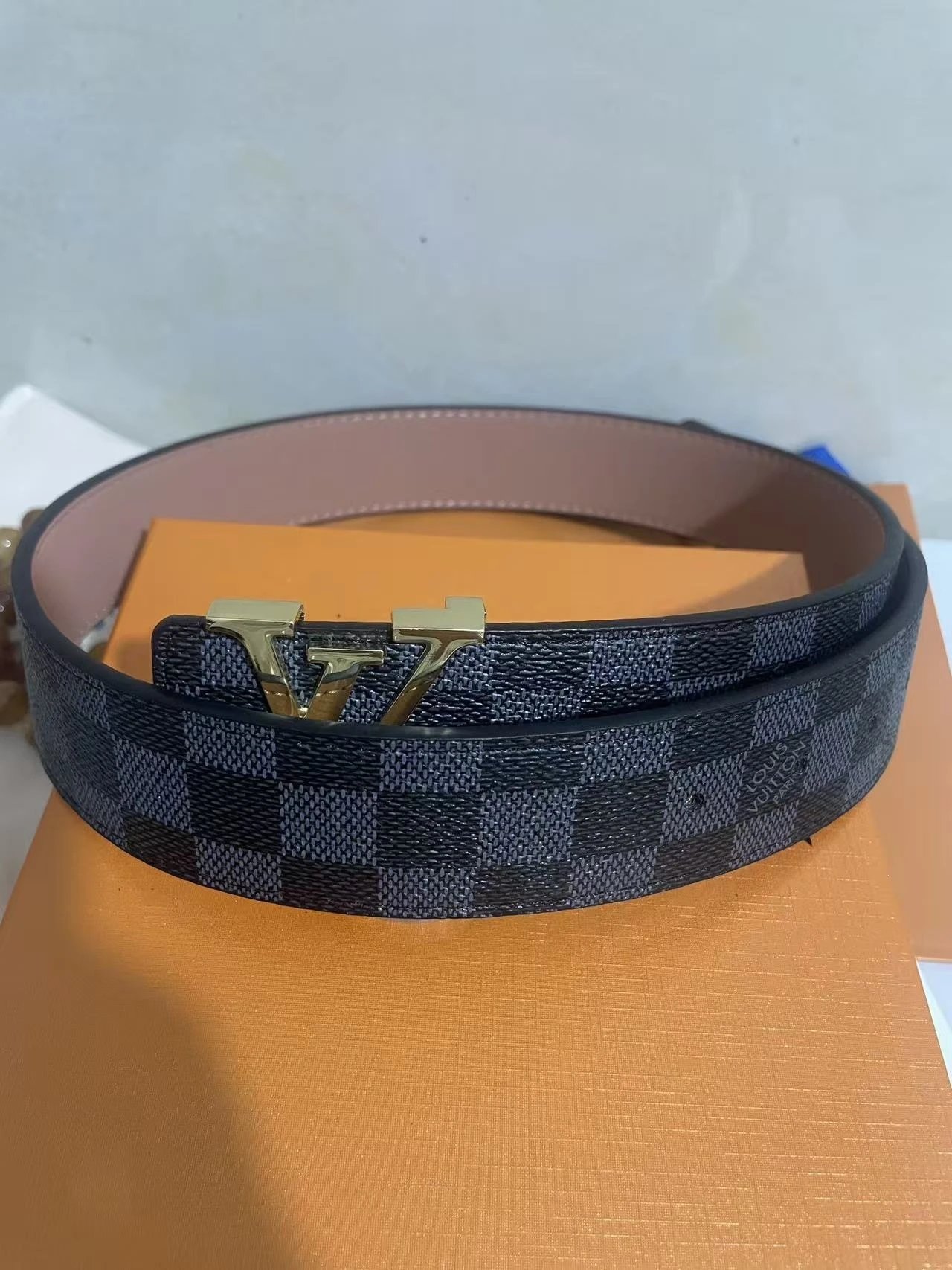 Black Plaid Gold Buckle