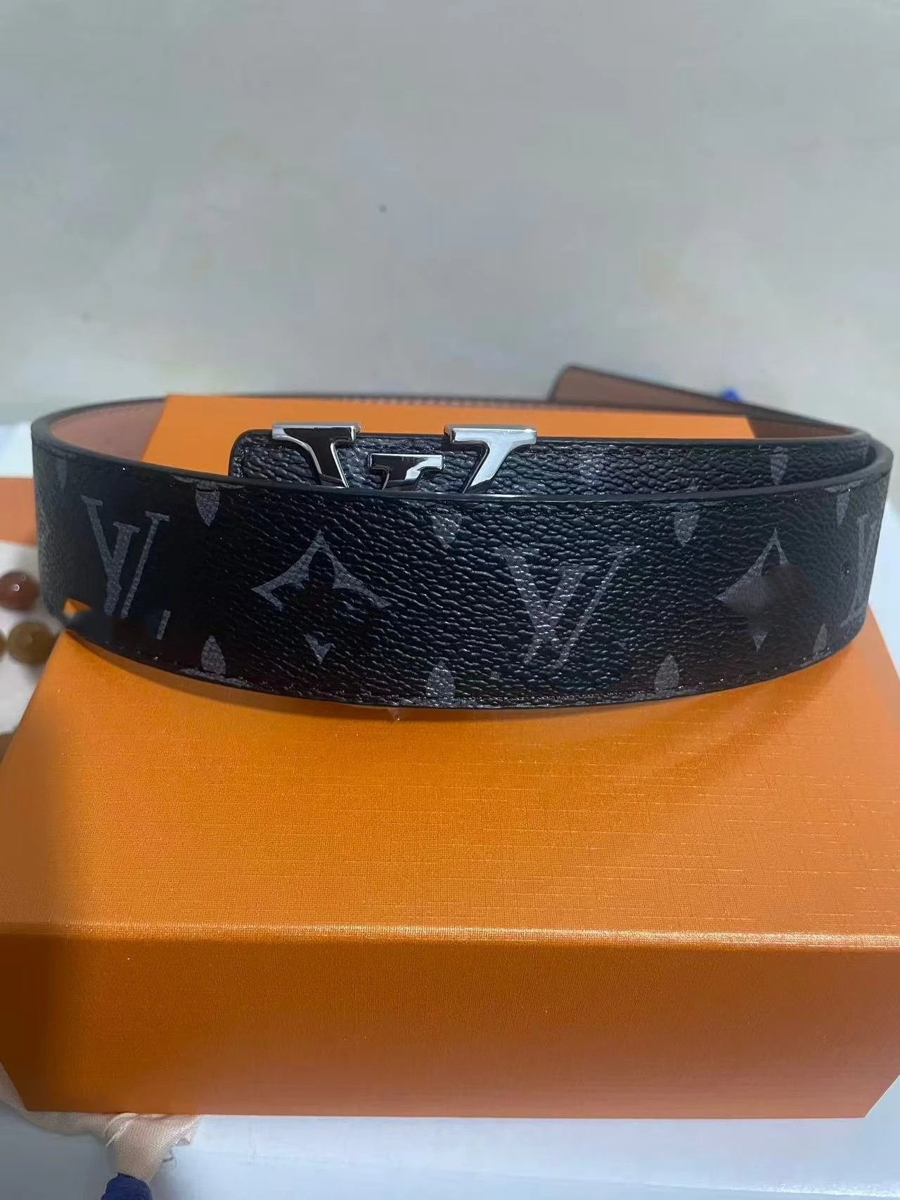 Black Floral Silver Buckle