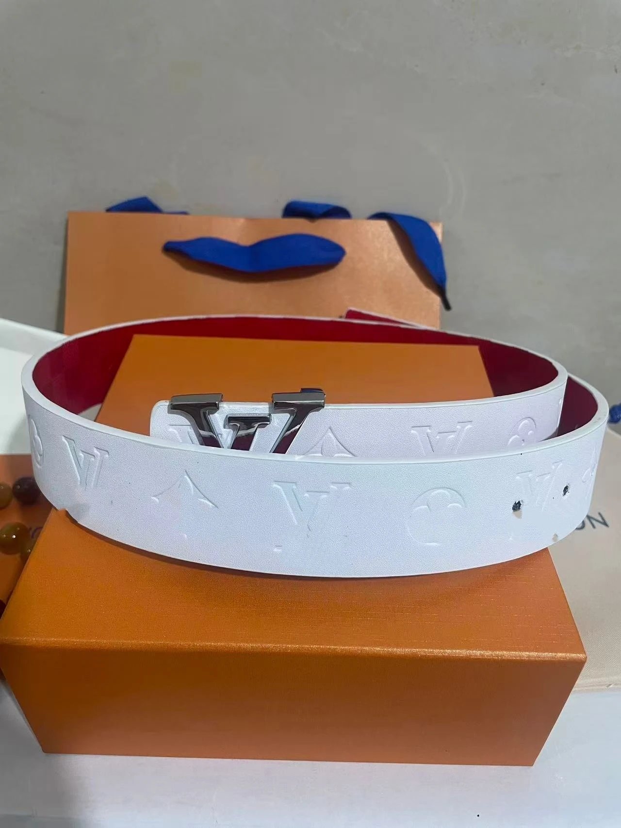 Red White Silver Buckle