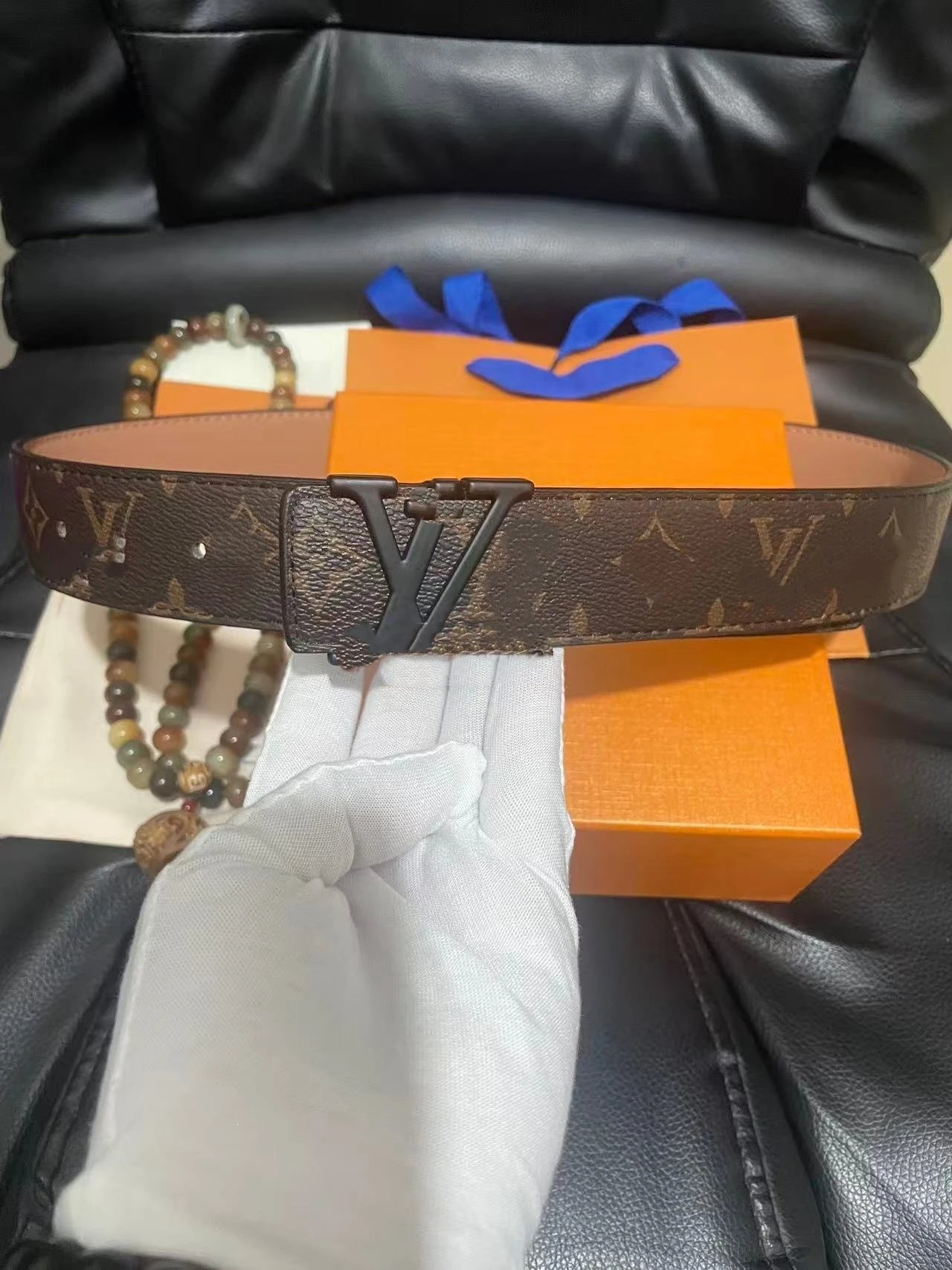 Brown Floral Black Buckle