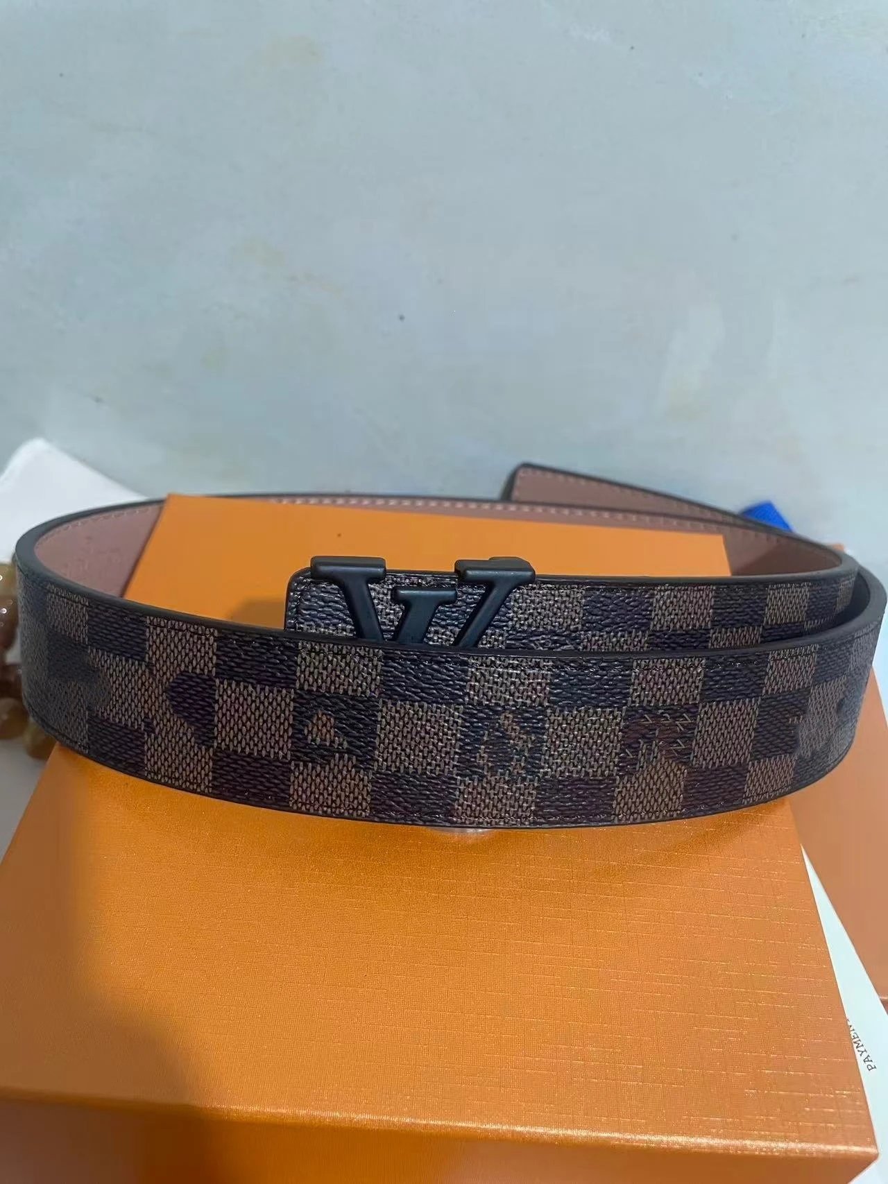 Brown Plaid Black Buckle