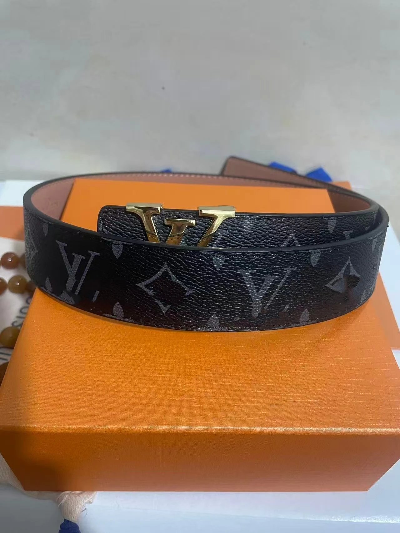 Black Floral Gold Buckle
