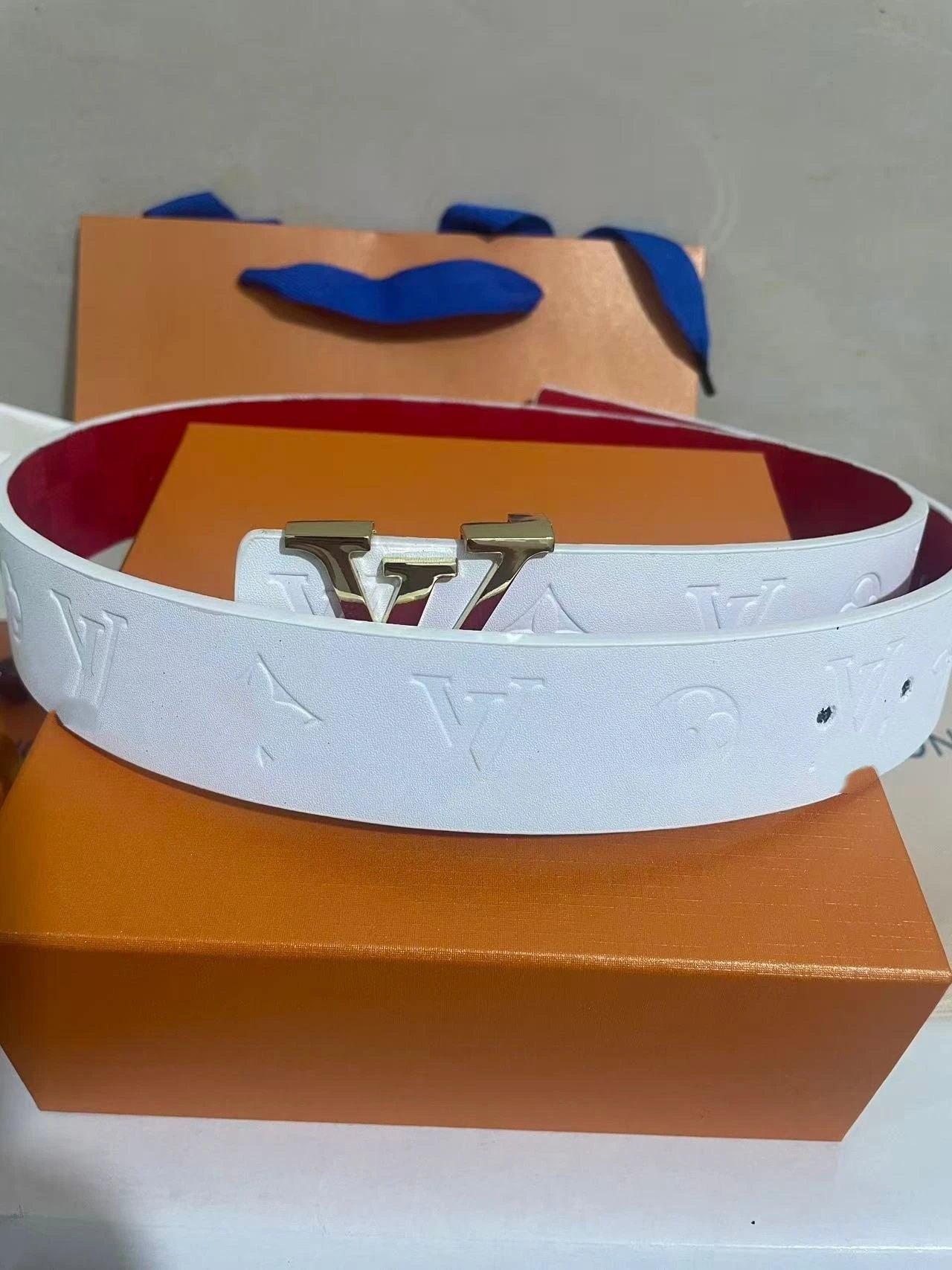 Red White Gold Buckle