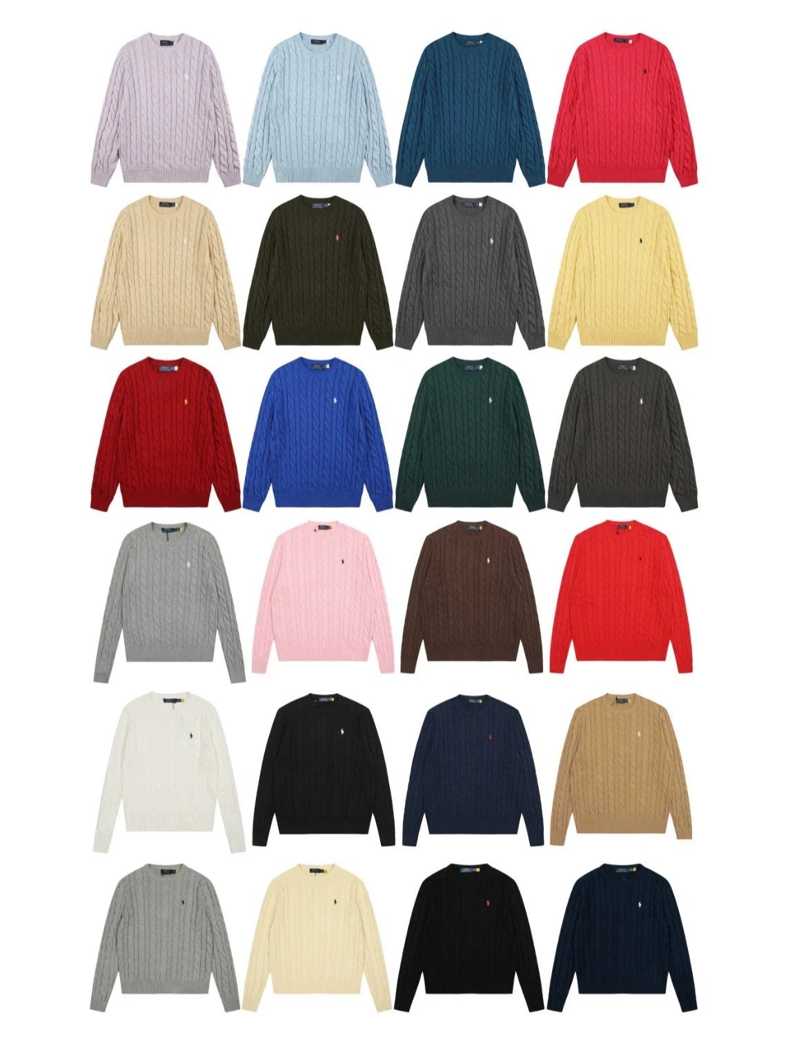 [High Quality] Scanable~ Ralph RL Classic Basic Versatile Unisex Crewneck Pullover Knit Sweater