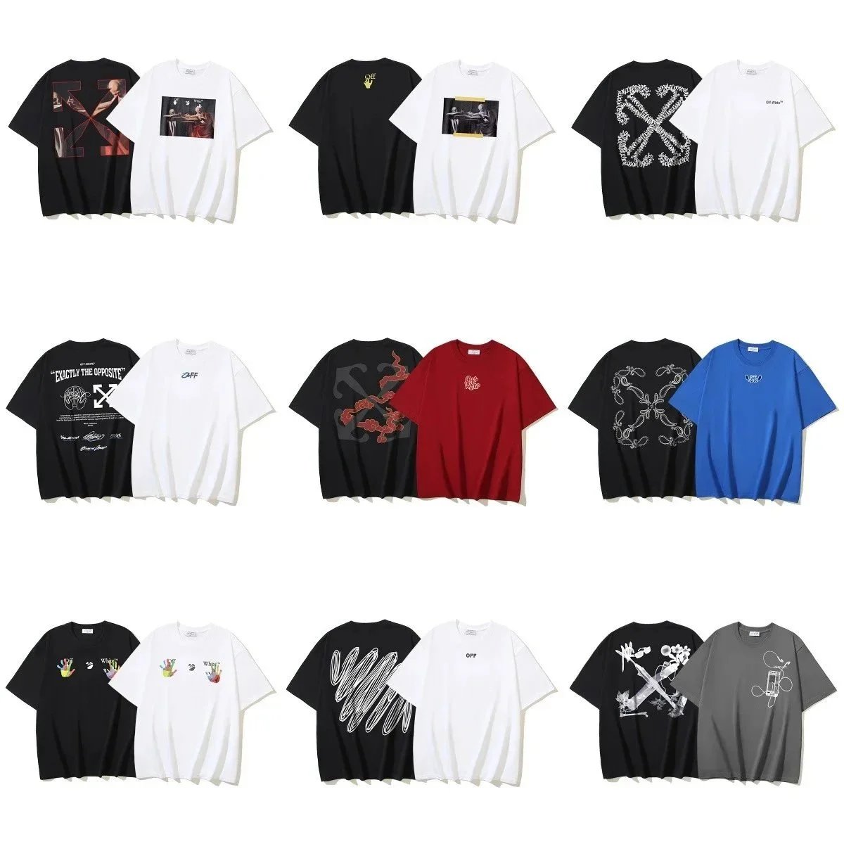 OFF短袖宗教油画箭头印花男女款T恤