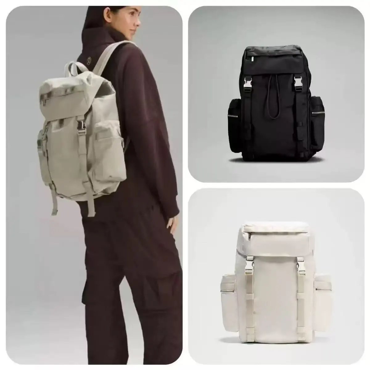 lululemon Bomb Rucksack 25L, Lulu Rucksack mit Klappe, geräumiger Studenten-Rucksack für Sport, Wandern und Reisen