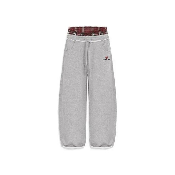 Retro Embroidery Side Stripe Sweatpants - American High Street Style Casual Straight Leg Pants
