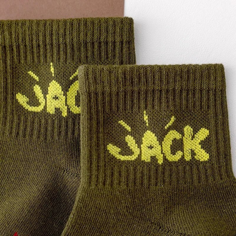 Design Jack Embroidered Crew Socks White - 11