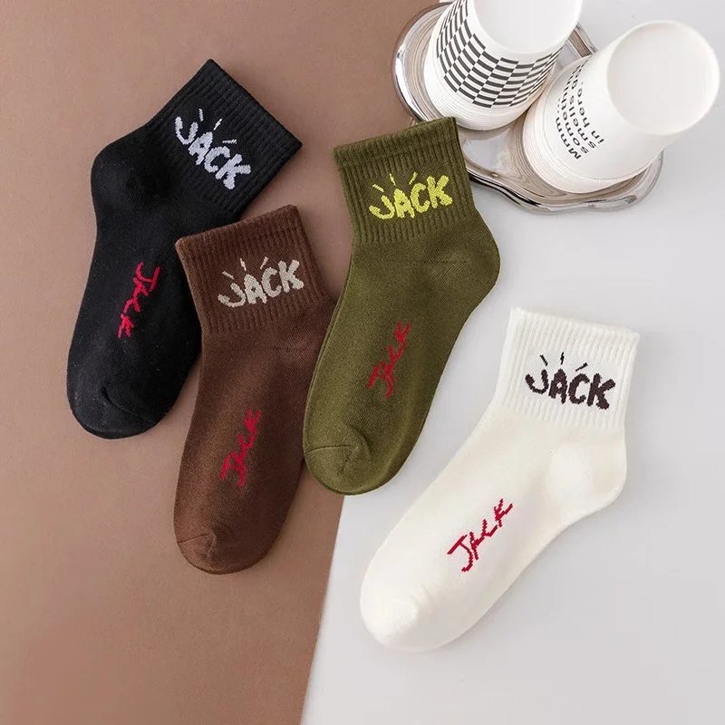 Design Jack Embroidered Crew Socks White - 5