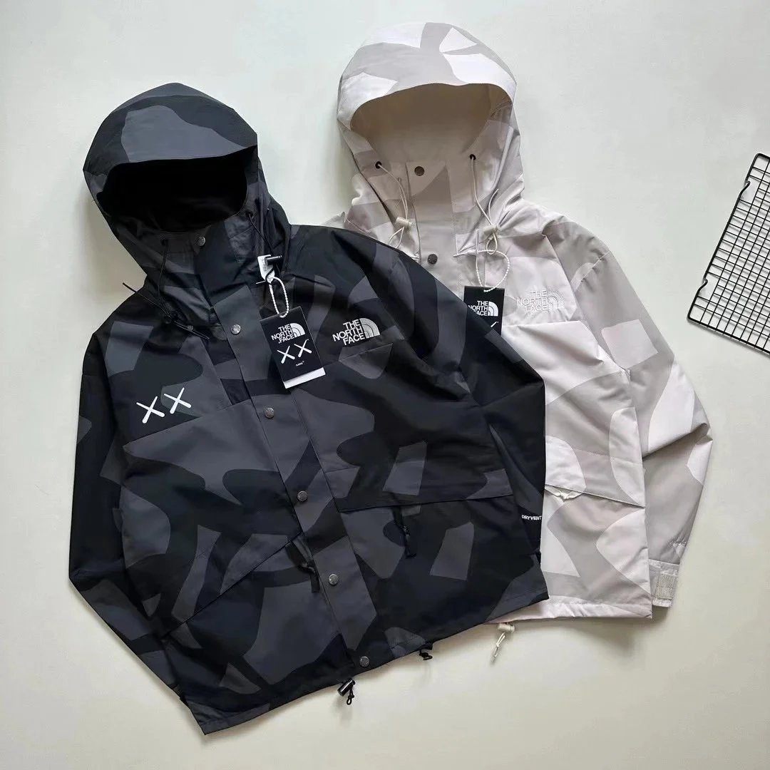 The North Face Camo Print Hooded Windbreaker Jacket product photo 1