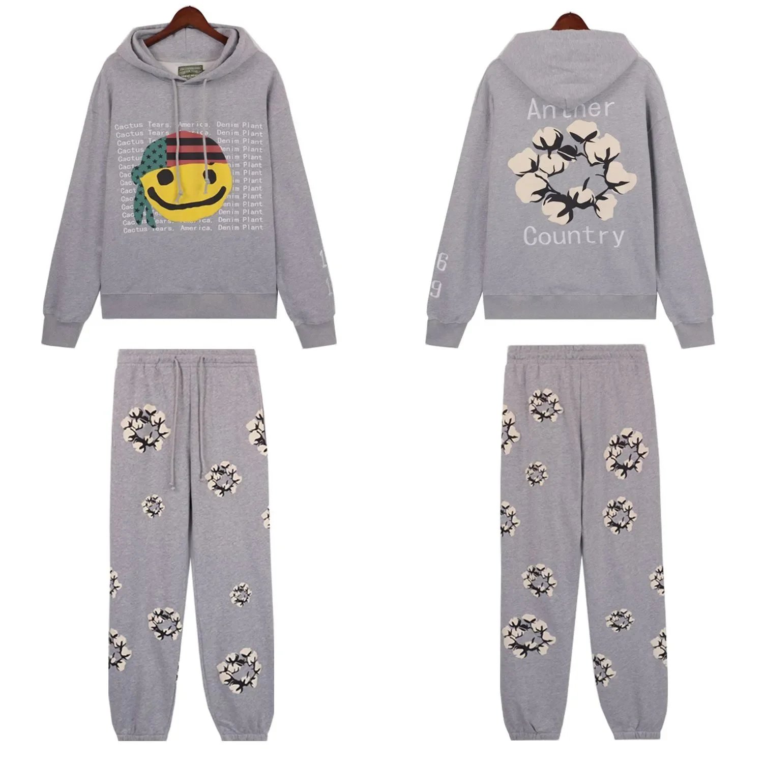 Denim Tears Black Hoodie and Sweatpants Matching Set with Graphic Print product photo 4
