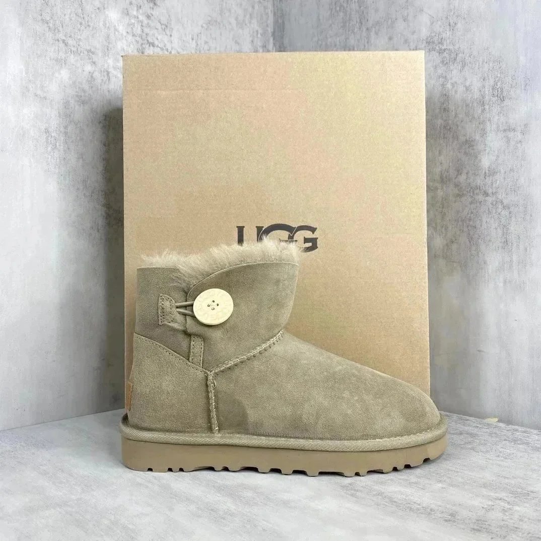 UGG Suede Button-Detail Ankle Boots