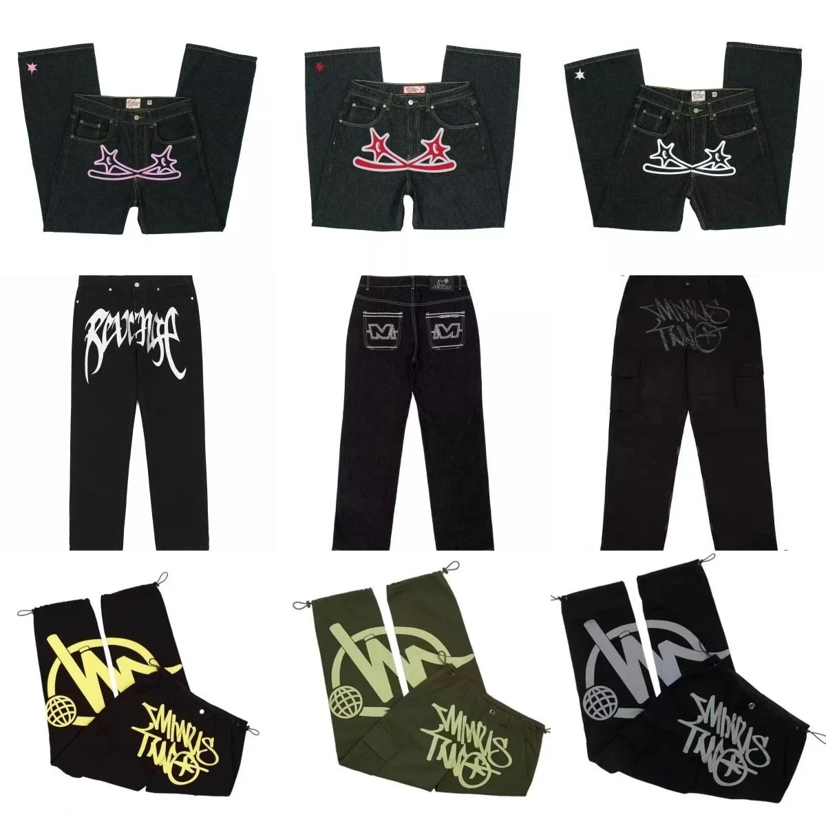 Minus Two Graphic Print Cargo Pants