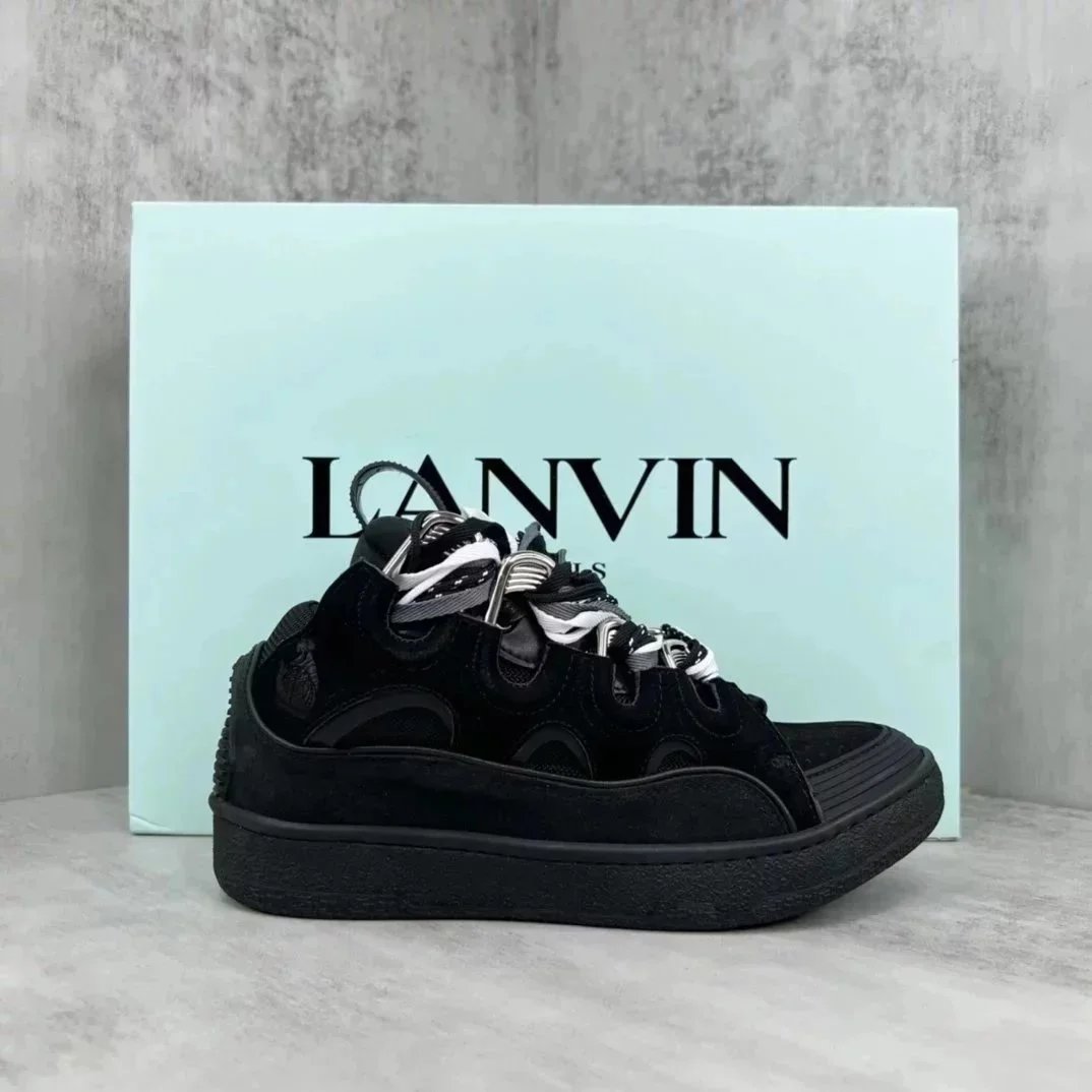 Lanvin Curb Leather and Suede Sneakers product photo 2