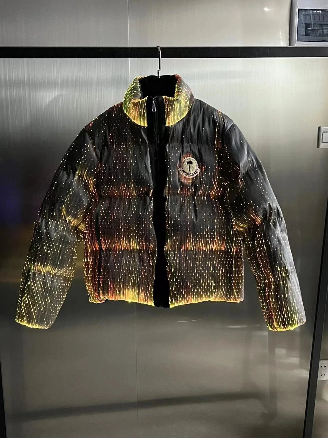 Moncler Puffer Jacket with Iridescent Pattern
