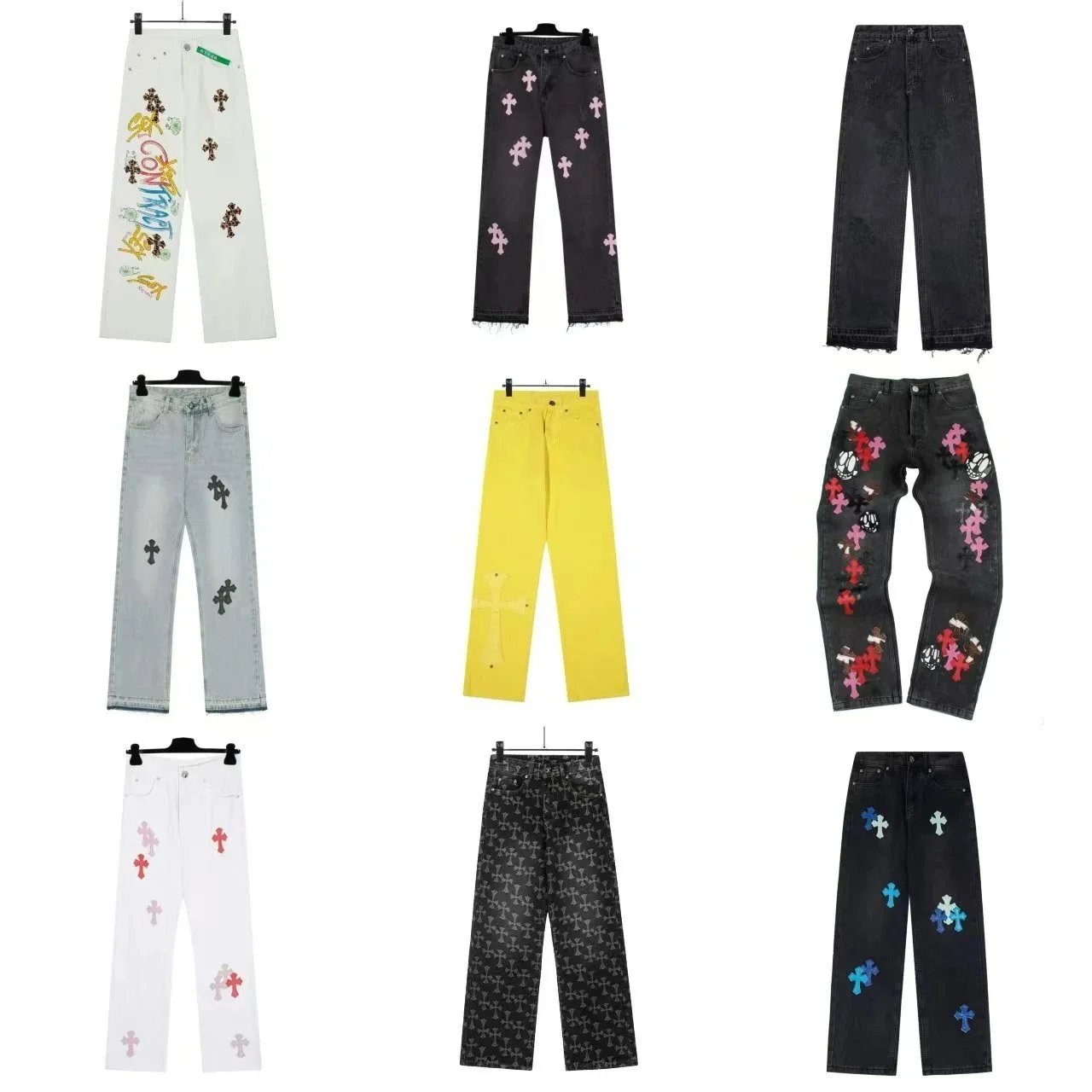 Chrome Hearts Straight leg trousers with cross motifs