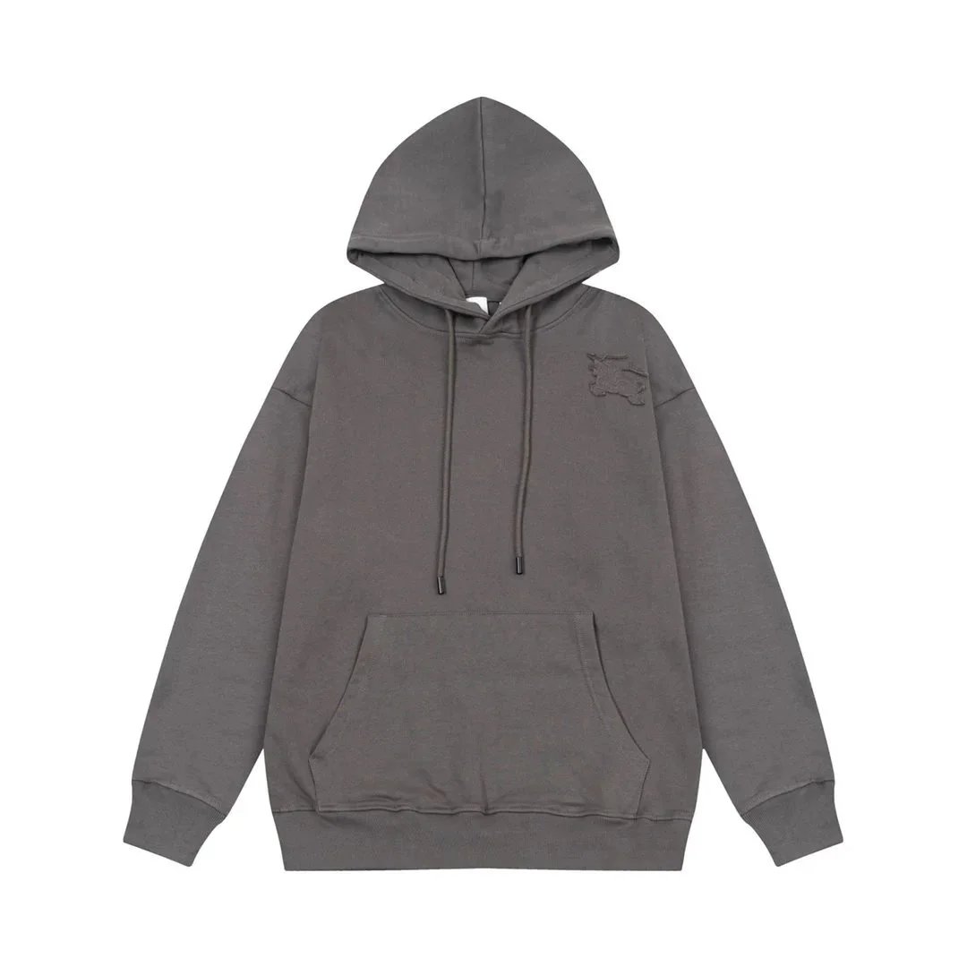 Burberry Black Hoodie with Monogram Logo and Check Pattern Hood Lining product photo 4