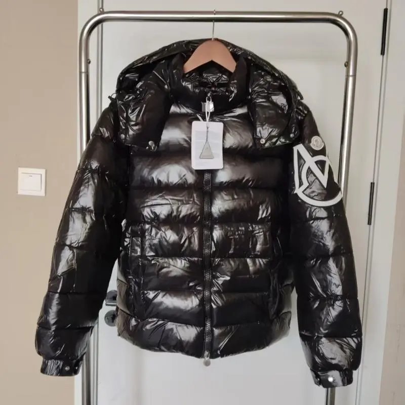 Moncler Glossy Puffer Jacket with Hood