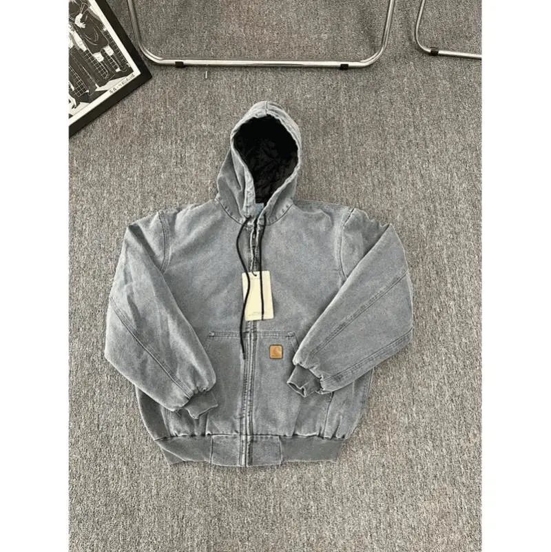 Carhartt Grey hooded zip-up jacket