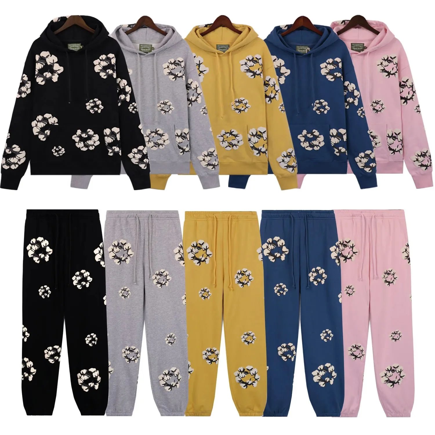Denim Tears Black Hoodie and Sweatpants Matching Set with Graphic Print product photo 2