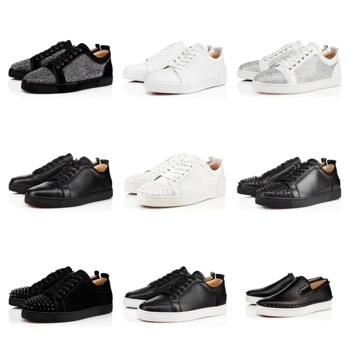 Christian Louboutin Black suede studded sneakers