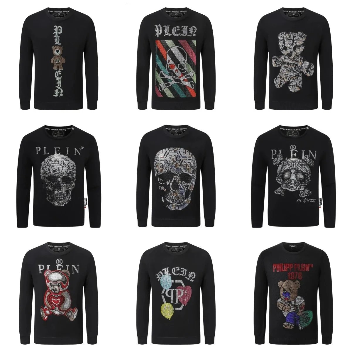 Philipp Plein Graphic Crewneck Sweatshirts