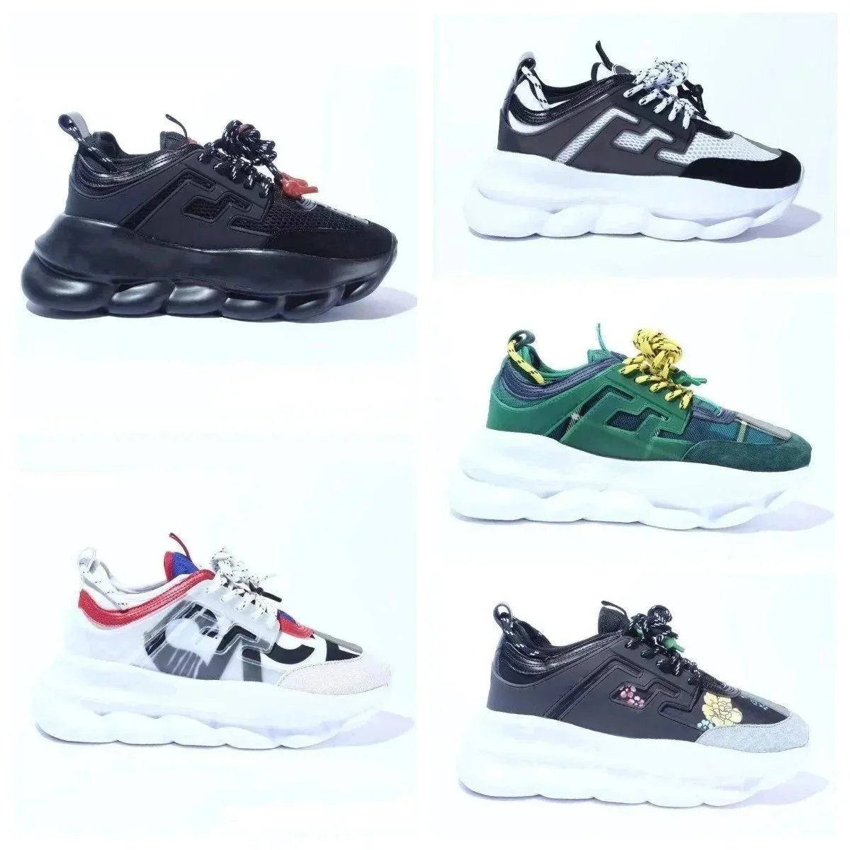 Versace Chunky Platform Sneakers with Greca Detail