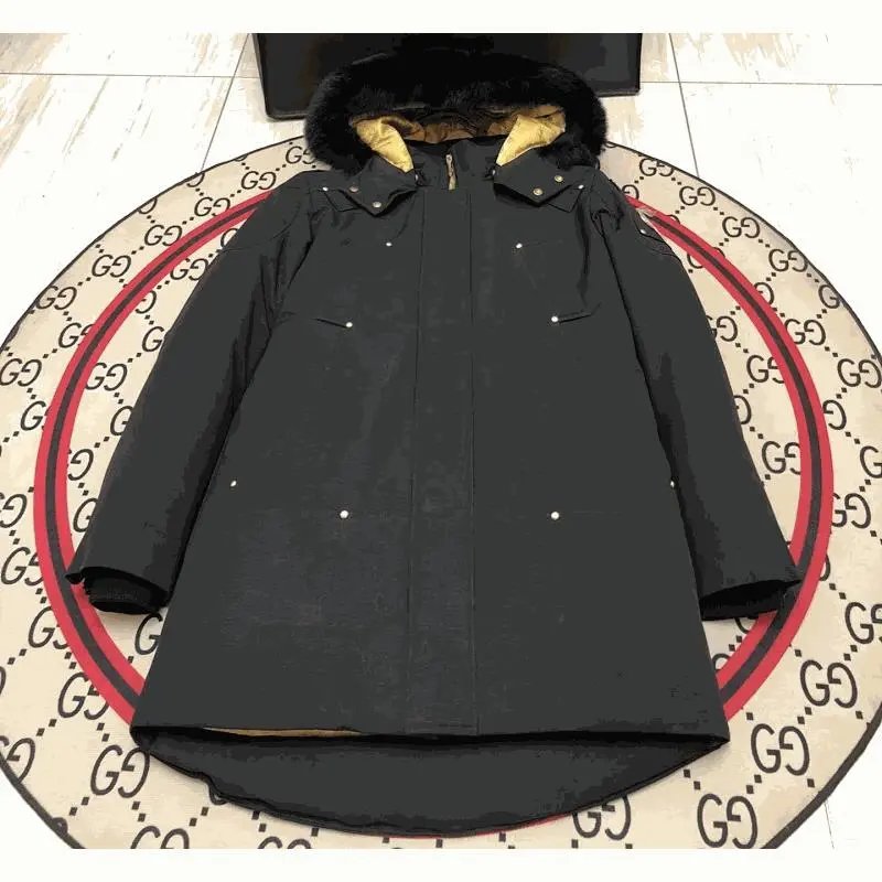 Gucci Black Puffer Jacket with Fur-Trimmed Hood