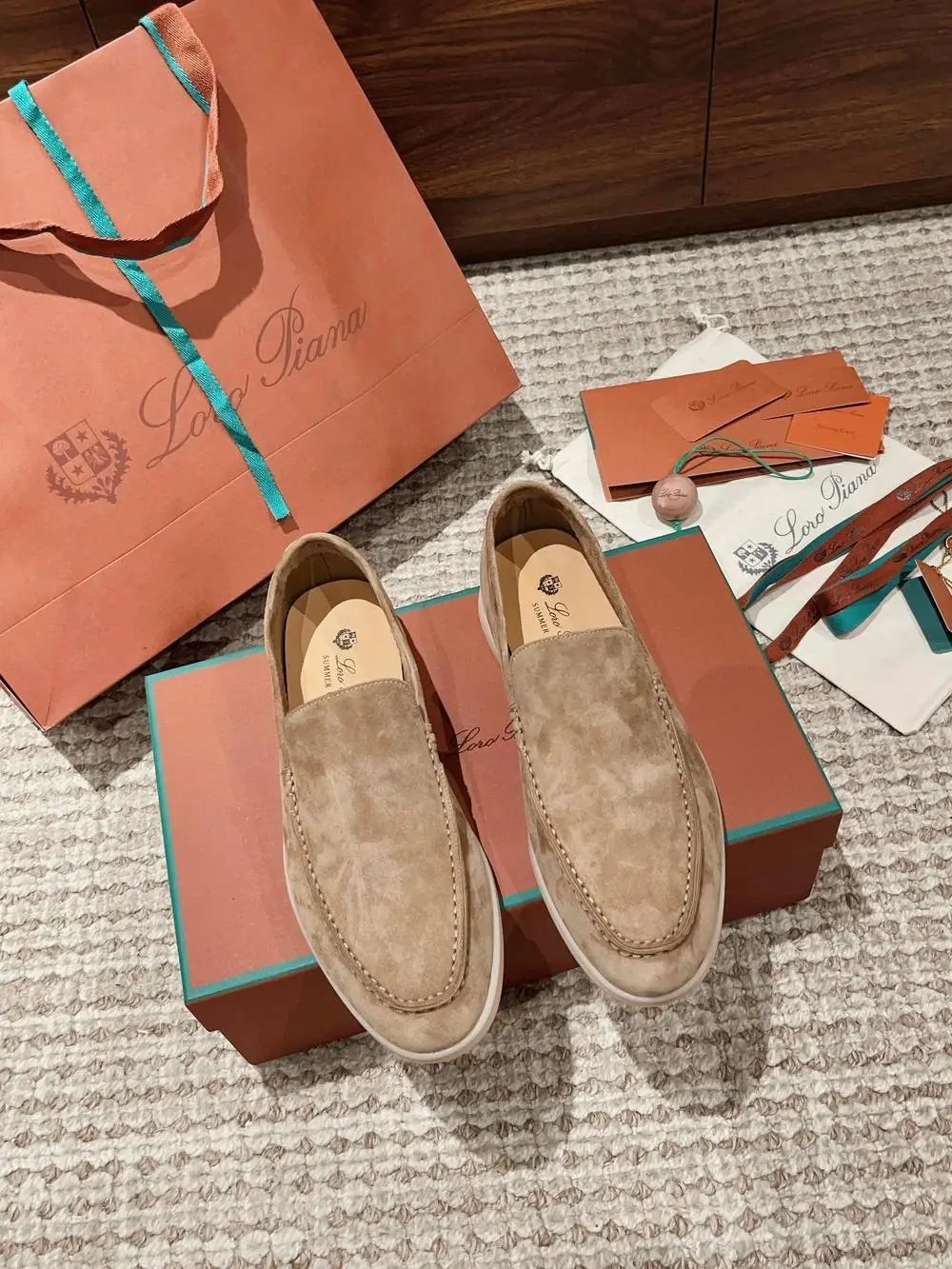 Loro Piana Casual Shoes Summer Walk suede slip-on loafers — Style 1